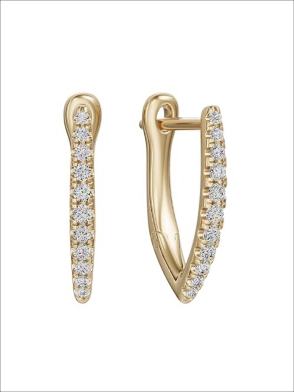 V-Shape Huggie Hoop Earrings 24K Gold Vermeil Sterling Silver Lab-Grown